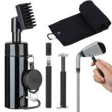 HUIJUTCHEN Golf Accessories Golf Club Cleaner Brush with Water Spray Bottle Golf Groove Cleaner Microfiber for Golf Bags with Retractable Clip Golf T