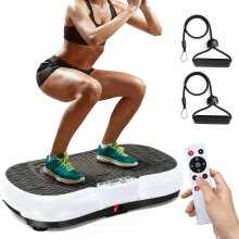 bigzzia Vibration Plate Exercise Machine, Vibration Plate for Lymphatic Drainage, 2025 Upgraded Double Motors for Weight Loss (Pure White)