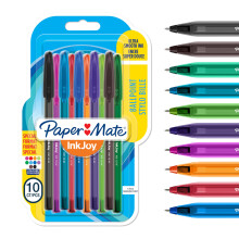 Paper Mate InkJoy 100ST Ballpoint Pens | Medium Point (1.0mm) | Fun Colours | 10