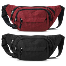 Meng Jiaran 2 Pack Bum Bag Bumbag for Men Women,Waterproof Waist Fanny Pack for Ladies, 4 Zip Pockets Adjustable Belt Cross Body Bumbags for Sport Ru