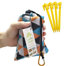 HZJOYUE Outdoor Picnic Blanket 71" x 55" -Compact, Lightweight, Pocket Blanket Best Mat for the Beach, Hiking, Travel, Camping, Festivals with Carabi