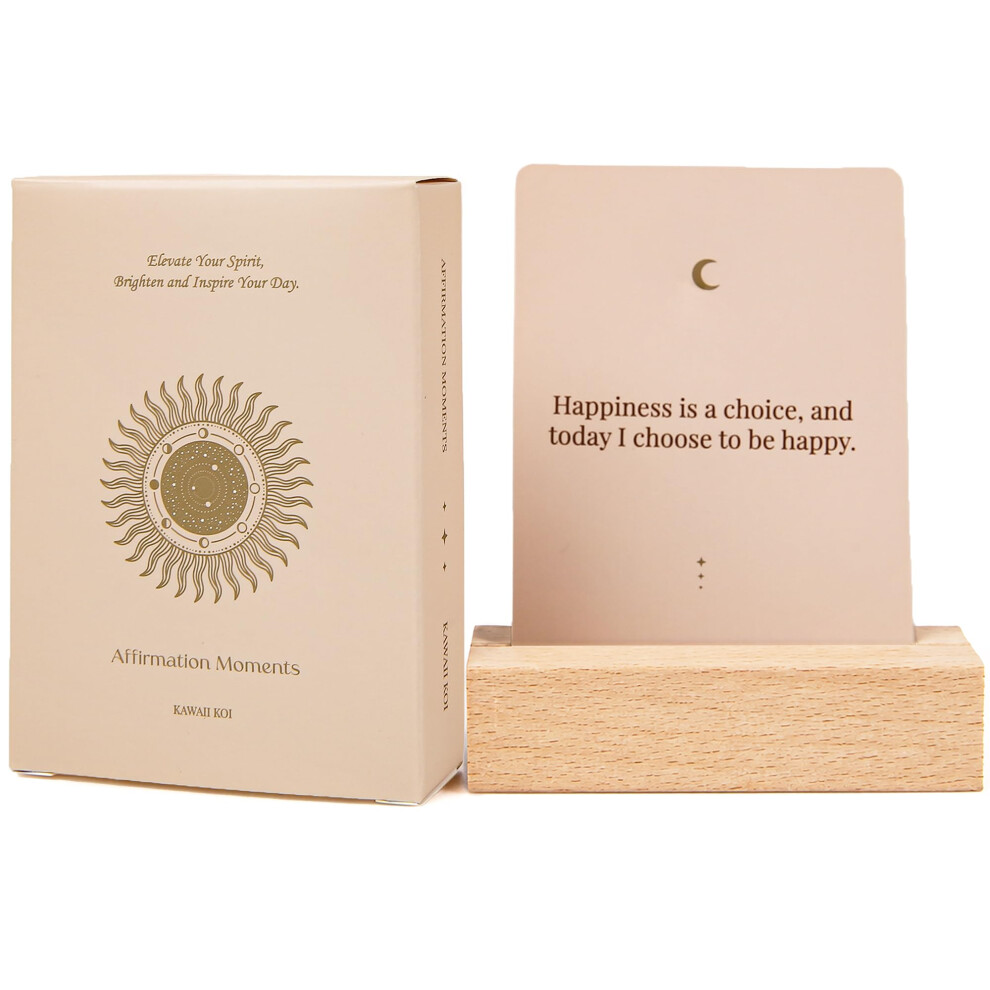 Photos - Other Office Equipment Kawaii Affirmation Moments – 53 Positive Affirmation Cards for Women with Display Stand, Daily Inspirational Cards for Mindfulness, 