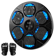 LOLBOX Music Boxing Machine with Gloves, Smart Wall Mounted Punch Trainer with Bluetooth LED Lights, Interactive Home Workout Equipment for Adults &