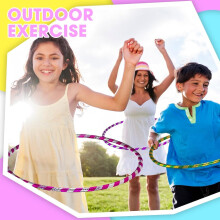 FlickBuyz Hula Hoop - Multicolor Fitness Hula Hoops - Plain and Glitter 55cm, 65cm, 75 cm Plastic Hula Hoops, Fitness and Dance Exercise Hoola Hoops
