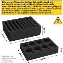 Siegvoll Foam Cutlery Holder Cup Plate Holder Set for Motorhomes, Caravans, Boats, Camping - 8 Plates + 8 Cups (Fits Various Sizes, Tableware Not Inc
