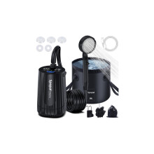 Spopal Portable Camping Shower - [Upgraded] 10000mAh Rechargeable Shower Pump with 20L Collapsible Bucket, IPX8 Waterproof Outdoor Portable Shower fo