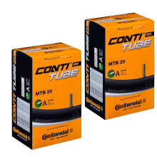 Continental MTB 29" x 1.75-2.5 Mountain Bike Inner Tubes - 40mm Schrader Valve (Pair) - with FREE Ano Adapters