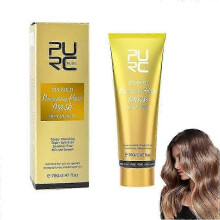 (3pcs) 24K Gold Hair Mask, 60s Revitalizes Hot Dyeing Damaged Hairs Professional Keratin Hair Treatment Instantly Smooths Frizz Hair Care Perm and Dye