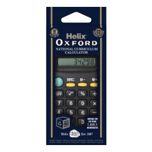 Helix Oxford Basic Calculator - Suitable for Key Stage 1 and 2 Maths - 8 Digit Display - Black