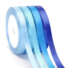 G2PLUS 4 Rolls Pastel Blue Satin Ribbon, 10mm x 22M Gift Wrapping Ribbon, Total 88M for Birthday Parties, Baby Showers, DIY Crafts
