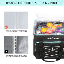 INSMEER Large Cool Bag 55L/90 Cans, XXL Insulated Cooler Bag Leakproof, Thermal Faily Picnic Bag with Adjustable Padded Strap&Bottle Opener, Foldable