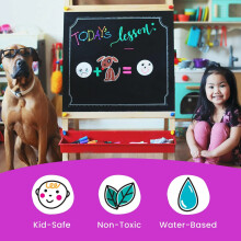 Fine Tip Chalk Pens (30 Pack - Neon & Pastel) Chalk Markers - Dry Erase Marker Pens for Blackboard, Chalkboards Signs, Windows, Bistro - 3mm Reversib