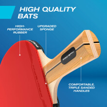 PRO-SPIN Portable Table Tennis Set | Premium All-in-One Kit with Retractable Table Tennis Net for Any Table, Bats, 3-Star Ping Pong Balls & Storage C