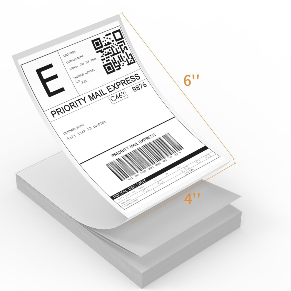 Photos - Other Office Equipment Rongta Fanfold 4x6 Inch Direct Thermal Labels Perforated Shipping Label for Dire
