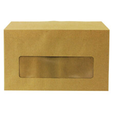 Q-Connect Envelope 89x152mm Pocket Centre Window Gummed 70gsm Manilla (Pack of 1000)