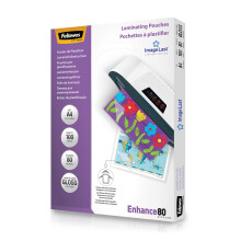 Fellowes Laminating Pouches A4, Gloss Finish - 100 Sheets - 160 Micron (2 x 80 Micron) Clear & Durable Laminating Pouch with Image Last Directional M