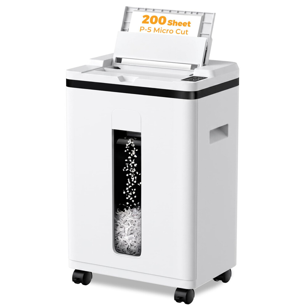 Photos - Shredder 200-Sheet Auto Feed Office Paper , Touchscreen Heavy Duty , 40 Min Non-Stop, P-5 Microcut Security Commercia