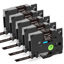 Oozmas Replacement for TZe 12mm Ptouch White on Black Label Tape Compatible with Brother TZe-335 Compatible with Brother P-Touch Label Maker PT-P300B