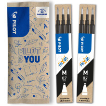 PILOT - Pack of 2 sets of 3 Refills 0,7 - Erasable ink for Frixion - Medium - Black