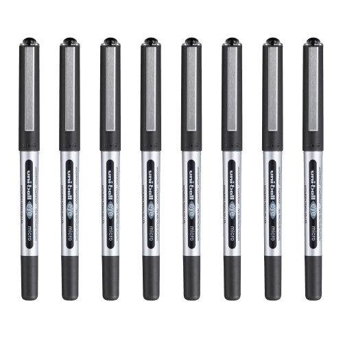 Uni-Ball uni-ball EYE 0.5mm Micro Tip Rollerball Pen - Black (Pack of 8)