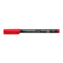 STAEDTLER 314-2 Lumocolor Permanent Pen, Bold Line Width, 1.0-2.5mm - Red (Box of 10)