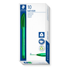 STAEDTLER 4320 M-5 Stick Rainbow Ballpoint Pen - Green (Box of 10)