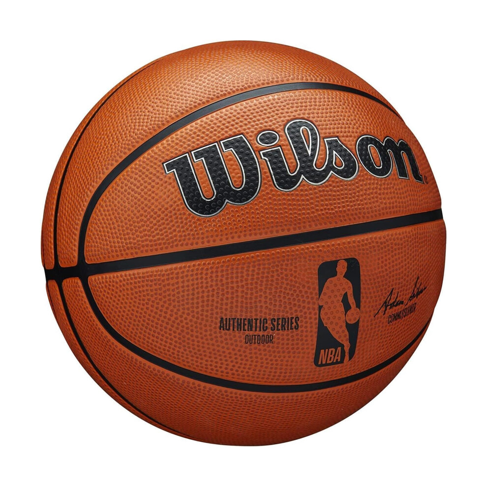 Wilson Basketball, Nba Authentic Series Model, Outdoor, Tackskin Rubber, Size: 6, Brown