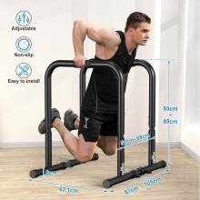 RELIFE REBUILD YOUR LIFE Dip Bars & Parallel Bars Station for Home Gym Adjustable Height Portable Dip Stand Push Up Bars for Calisthenics Chest & Tri
