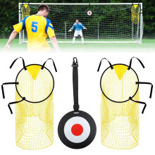 GOZINA Football Net 3PCS Training Equipment: 2 Top Bins Football Targets & 1 Football Rebounder Net for Accuracy & Skill Improvement