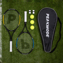 PEAKMODE Tennis Racket Set (27 inch), 3 Tennis Balls, 2 Overgrip Tapes and Foam Carry Bag