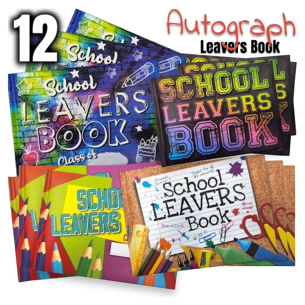 Photos - Notebook PaulStore Leavers Book School College Autograph Book Hard Backed Padded Cover Bulk Pack of 12