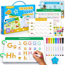 Preschool Learning Activities 54 Reusable Pages, Tracing Books for Kids Ages 3-5, Toddler Activities Busy Book, Handwriting Practice Kindergarten Wor