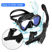 LUXPARD Snorkel Set, Anti-Fog Panoramic View Snorkel Mask and Anti-Leak Dry Snorkel Tube, Snorkeling Gear for Adult and Youth, Snorkel Kit Bag Includ