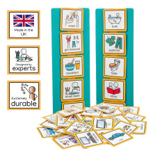 Visual Timetable Children's Routine Chart with 35 communication cards to support transition for autism, adhd, down's syndrome, speech and language de