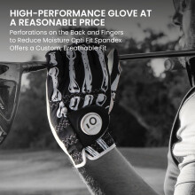 FINGER TEN Golf Gloves Men Left Hand for Right Handed Golfer Resistant Grip Weathersof Value 2 Pack, Men’s Golf Glove Relaxgrip Hot Wet Weather Dura