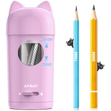 AFMAT Automatic Pencil Sharpener, Rechargeable Electric Pencil Sharpener with Cat Ears for 7-8mm Pencils, Ideal Back to School Portable Cute Kids Sha