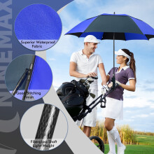 NINEMAX Golf Umbrella Windproof and Rainproof 54inch, Large Umbrella Double Canopy, Golfing Brolly Heavy Duty Unbreakable for Men Women(Navy Blue/Dar
