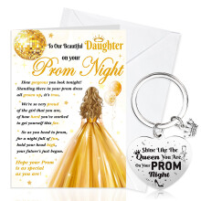 HOWAF Prom Gifts for Girls 2026 Gifts for Daughter, Prom 2026 Card for Daughter School prom Night Greeting Card Graduation Card with Envelope Keyring