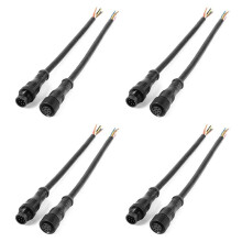 4X 8 Pin M/F Plug Waterproof Connector Cable Black