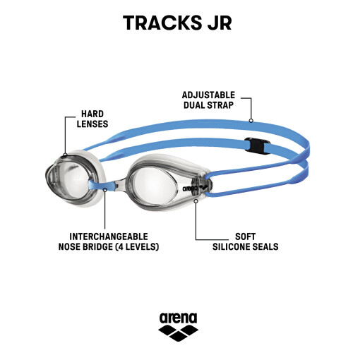 Arena ARENA Kids Racing Goggles Tracks Junior,1E559,clear-light blue,One Size 1