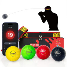 YMX BOXING Ultimate Training Ball Set - 4 Reaction Ball Plus 2 Adjustable Headband, Great for Reflex, Timing, Accuracy, Focus and Hand Eye Coordinati