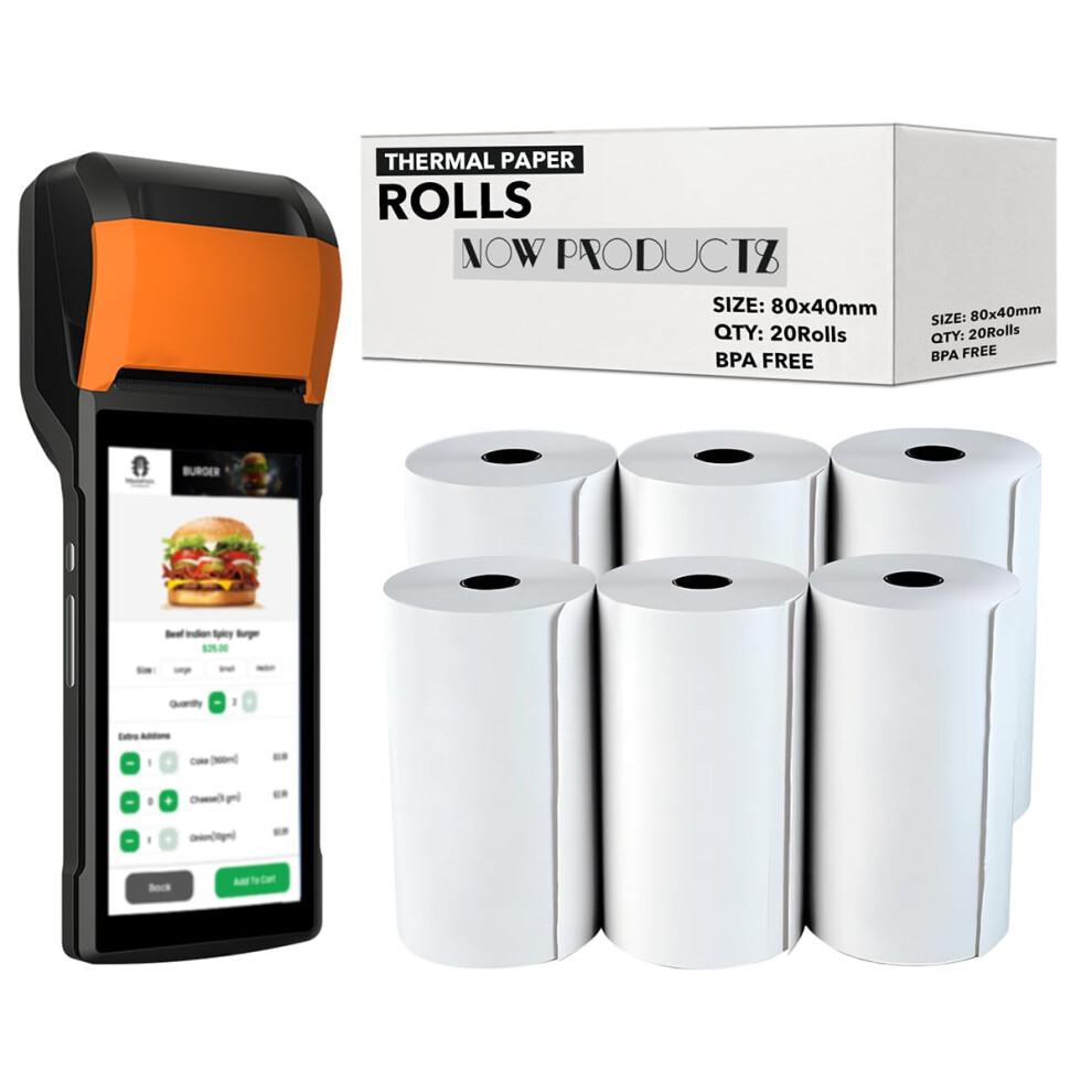 Photos - Other Office Equipment 80 x 40 mm Till Rolls BPA Free Thermal Receipt Paper Rolls for Just Eat, Uber Eats & Mobile Card Machines PDQ Credit Card Ma