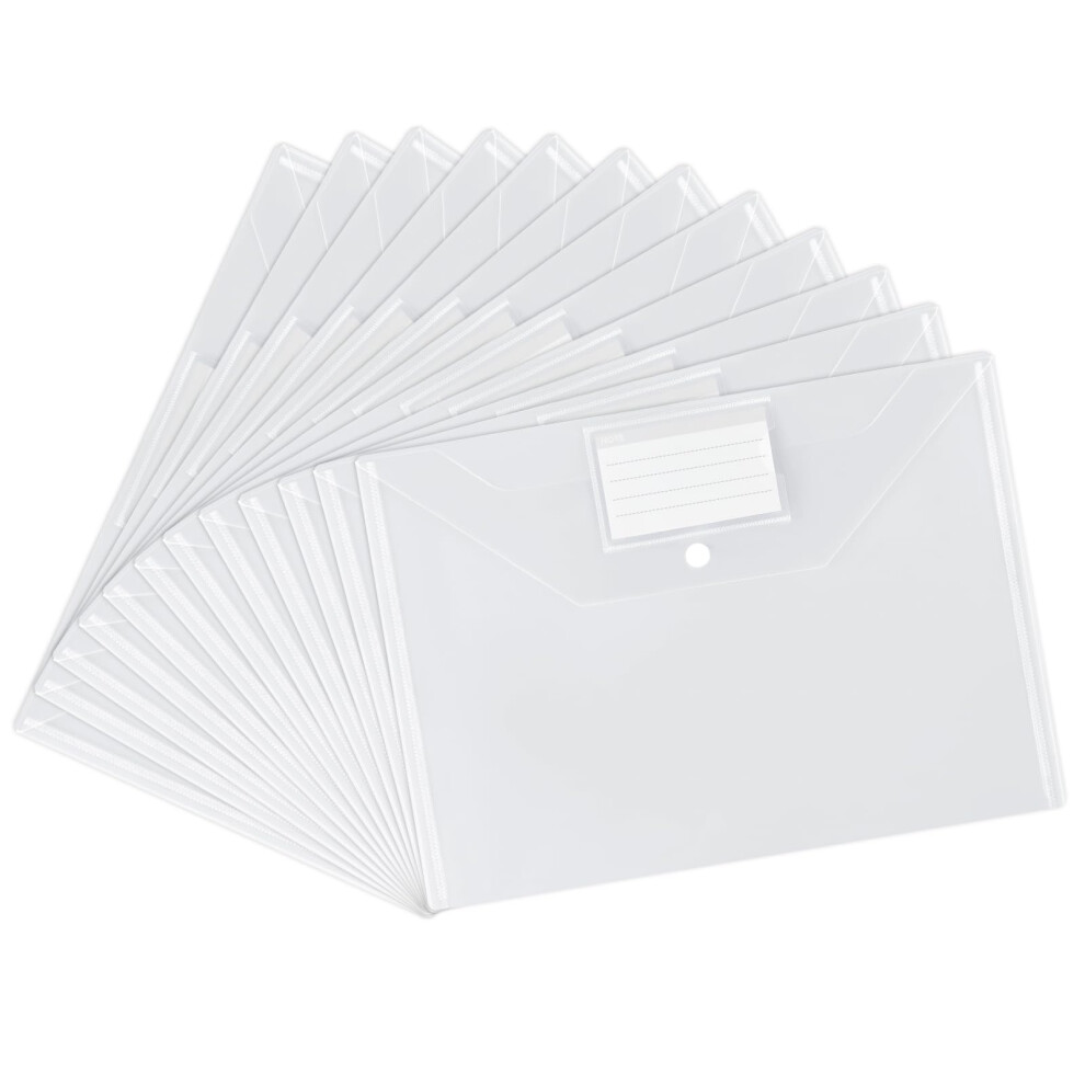Photos - Other Furniture Vicloon Plastic Wallets A4, 12Pcs Transparent Popper Wallet Plastic Folders Document Wallets Folder with Label Pocket and Sn