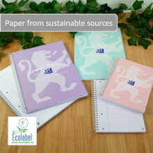 Oxford Campus A5 Notebook, Wirebound, 8 mm Lined with Margin, 140 Page, Pack of 3 Notepads, Pastel Colours, Optik Paper+