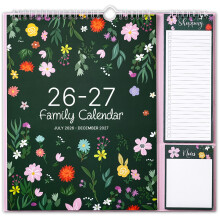 Family Calendar 2026-2027 - Calendar 2026-2027 from July 2026 - December 2027, Family Calendar UK with 5 Columns Layout, Shopping Lists & Notes Pad,