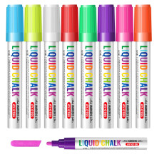 Vinabo Erasable Liquid Chalk Pens, Double-tippe Dry Erase Marker, Chalk Pens for Blackboards, Glass, Mirrors, Windows, Wood Boards - 8 Colors