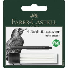 Faber-Castell 185697 Replacement Eraser Precision Eraser Pen, 4 Refill Erasers for Eraser Pen