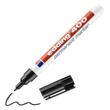 edding 400 permanent marker - black - 1 pen - fine round nib 1 mm - waterproof, quick-drying, smear-proof pens - for cardboard, plastic, wood, metal,