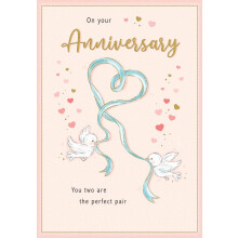 Piccadilly Greetings Anniversary Card, On Your Anniversary - 7 x 5 inches