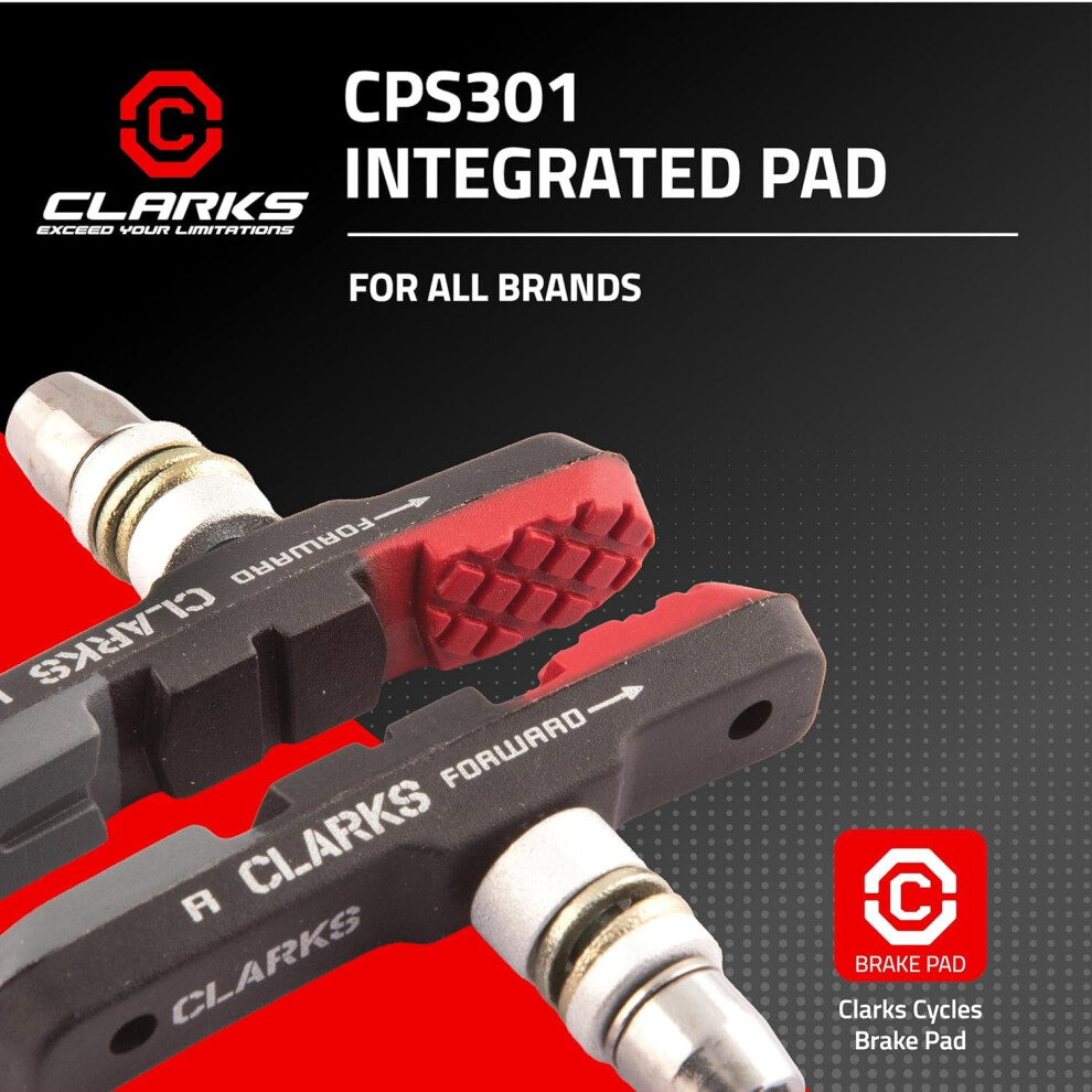 Photos - Climbing Gear Clarks Elite MTB/Hybrid Brake Pads Integral Block W/Triple Compound Insert Pads, 72 mm